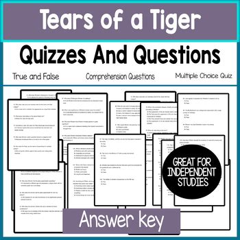 answers to tests tears of a tiger|Free Resources for Tears of a Tiger by Sharon Draper.